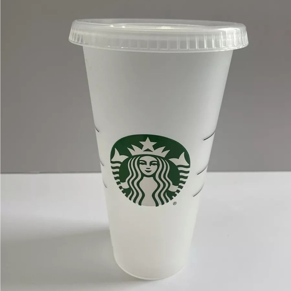 Two Starbucks Reusable Plastic Cold Cups w/ Lids 24 oz and 12 oz Fox 2012 Cup - Picture 2 of 7